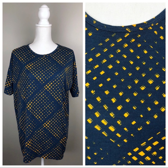 LuLaRoe Tops - 5/$25 ☀️ Irma Blue Geometric Over-sized Hi-Low Top